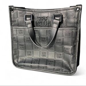 Steve Madden NWOT Faux Leather Embossed Black Handbag Totebag